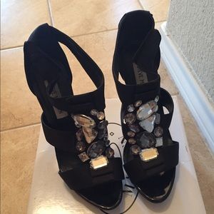 Steve Madden jeweled high heel pump.